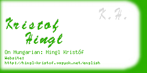 kristof hingl business card